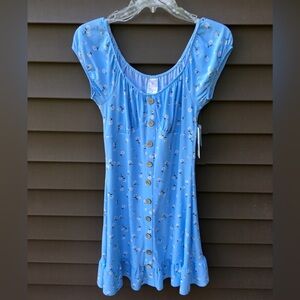 No Boundaries Baby Blue Daisy Baby Doll Dress Size M